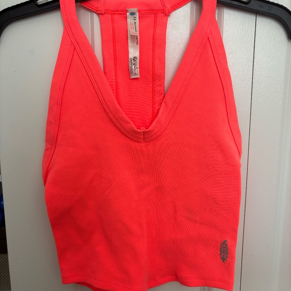 orange free people V neck cami top